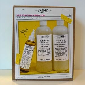 NIB Kiehl's 3-Pc FULL Size Hair Trio with Amino Acid Gift Set, $119 Value, Jumbo